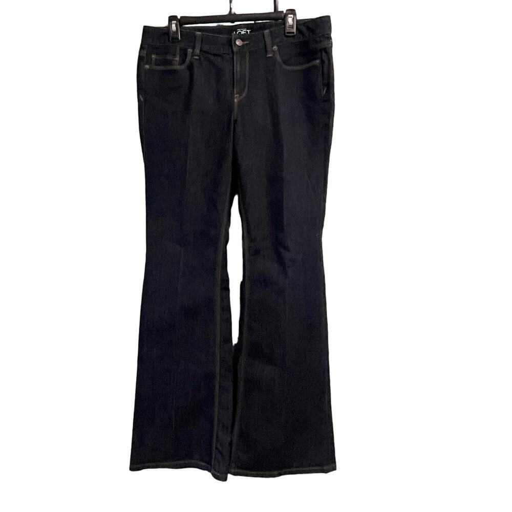 Ann Taylor Loft Modern Flare Jeans Size 10 Dark Wash Denim
